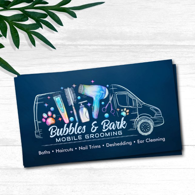 Mobile Pet Grooming Services - Aquarellkunst Visitenkarte (Von Creator hochgeladen)