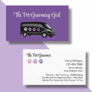 Mobile Pet Grooming Trendy Business Cards Visitenkarte