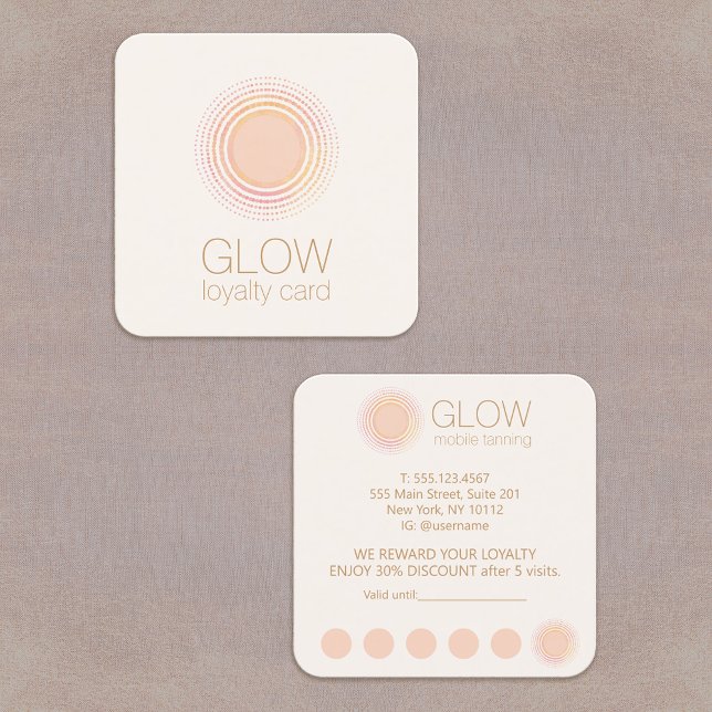 Mobile Spray Tan Loyalty Card 6 Besuch Quadratische Visitenkarte (Von Creator hochgeladen)