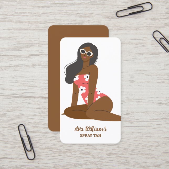 Mobile Spray Tan Visitenkarte (Vorderseite/Rückseite Beispiel)