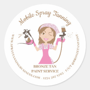 Mobile Sprühbräunungs-Body-Paint-Lady-Boss Runder Aufkleber
