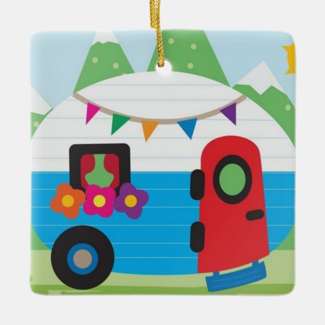 *MOBILE ZUHAUSE* CHRISTMAS ORNANATION KERAMIKORNAMENT (Vorderseite)