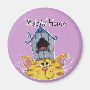 Mobile Zuhause für Katzen und Vögel House Magnet