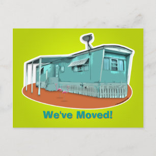 Mobile Zuhause "We ve Moved" Postkarte