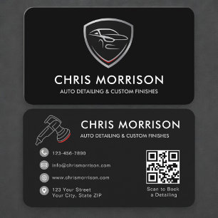 Mobiler Auto-Detailing-Autowasch-QR-Code Visitenkarte