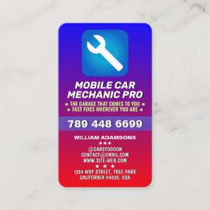 MOBILER AUTOMECHANIKER & AUTOREPARATUR ZERTIFIZI VISITENKARTE