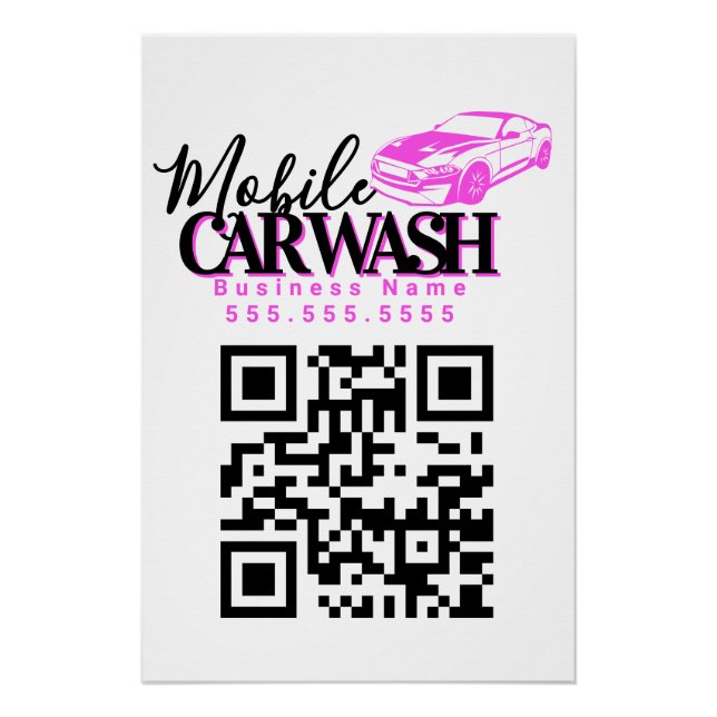 Mobiler Autowasch-Detailing-Geschäft QR-Code Poster (Vorderseite)