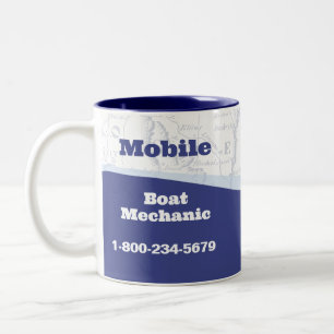 Mobiler Bootsmechaniker - Marine-Reparaturservice Zweifarbige Tasse