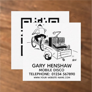 Mobiler Disco Disc Jockey Quadratischer Geschäftsa Quadratische Visitenkarte