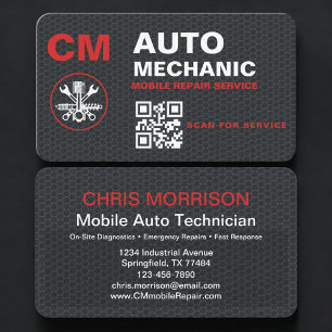 Mobiler KFZ-Mechaniker QR-Code Visitenkarte