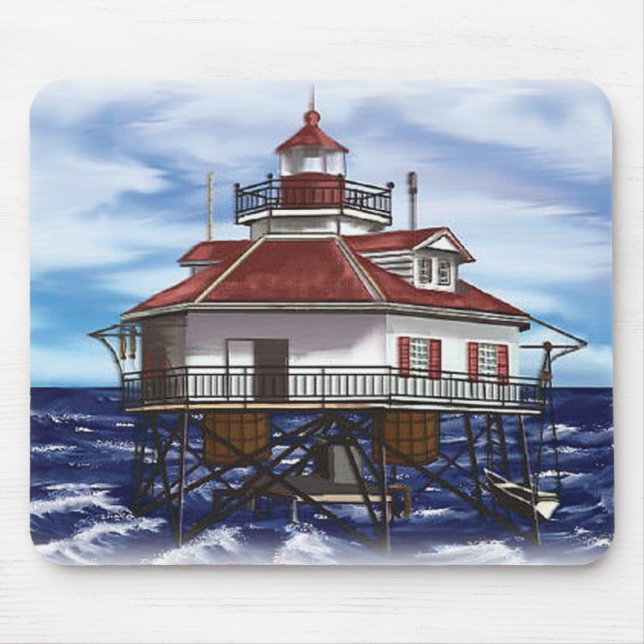 Mobiler mittlerer Buchtleuchtturm Mousepad (Vorne)