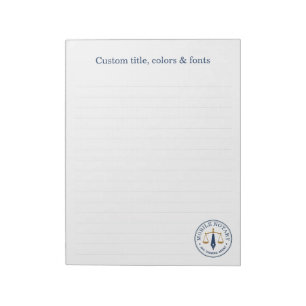 Mobiler Notar Rechtsunterzeichnung Navy Blau Gold Notizblock