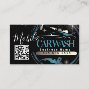 Mobiles Autowaschdetailing - Geschäftslogo QR-Code Visitenkarte