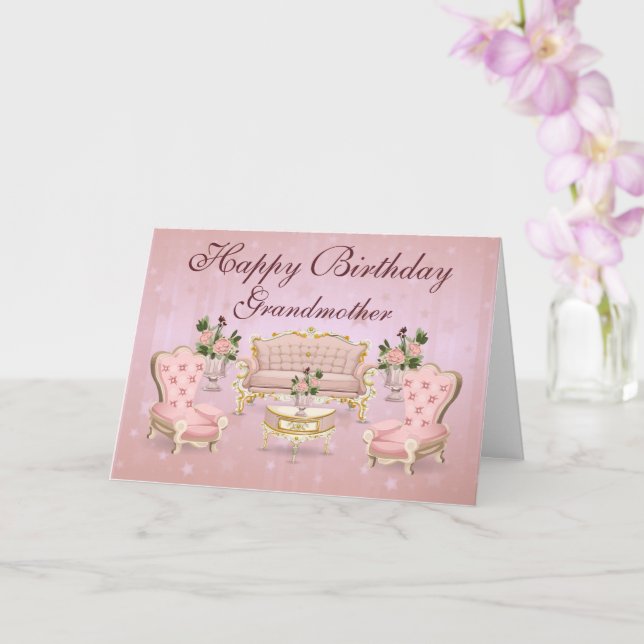 Mobilier antique Carte d'anniversaire de grand-mèr (Orchidée)