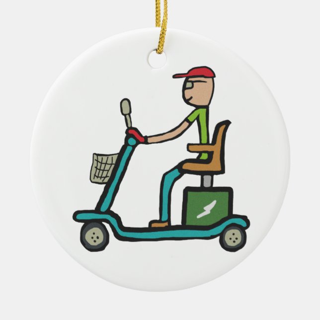 Mobility Scooter Keramik Ornament (Vorne)