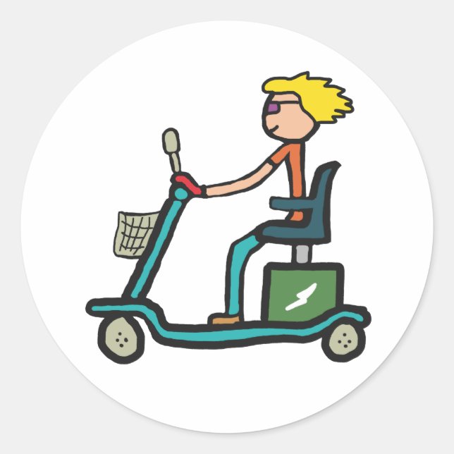 Mobility Scooter Runder Aufkleber (Vorderseite)