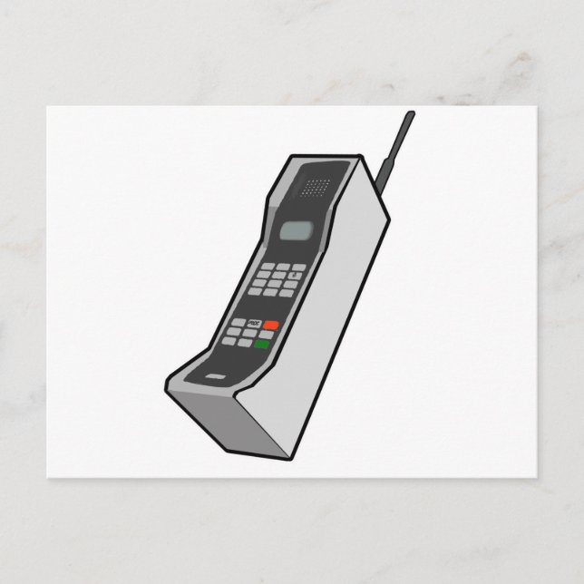 Mobiltelefon der 80er Jahre Postkarte (Vorderseite)