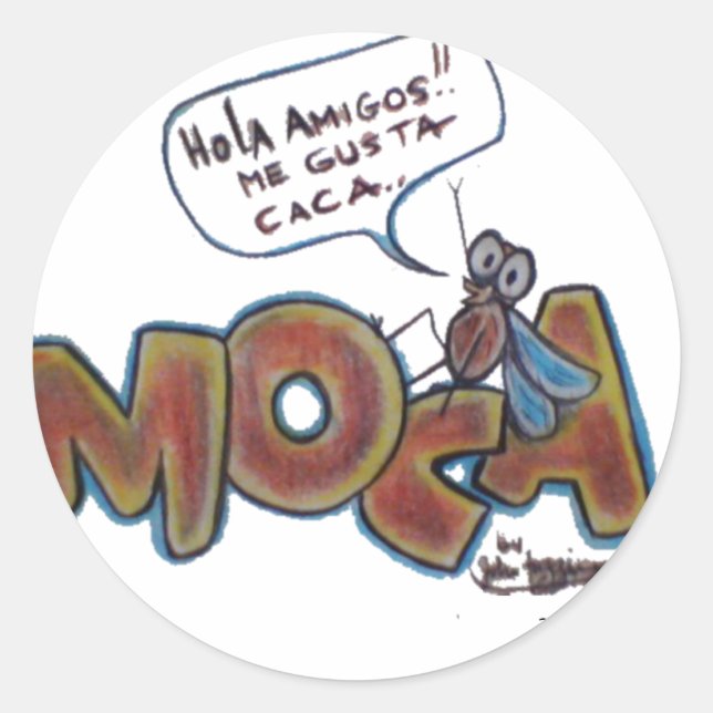 Moca Caca Runder Aufkleber (Vorderseite)