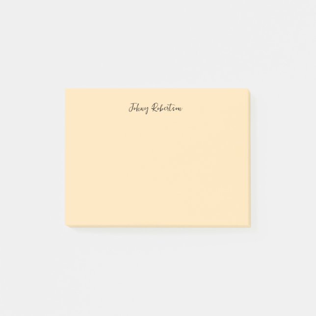 Moccasin Pachy Gelb Schlicht Elegant Beruflich Post-it Klebezettel (Vorderseite)