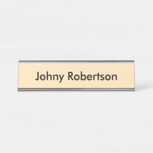 Moccasin Pachy Gelb Schlicht Elegant Beruflich Schreibtischnamensplakette
