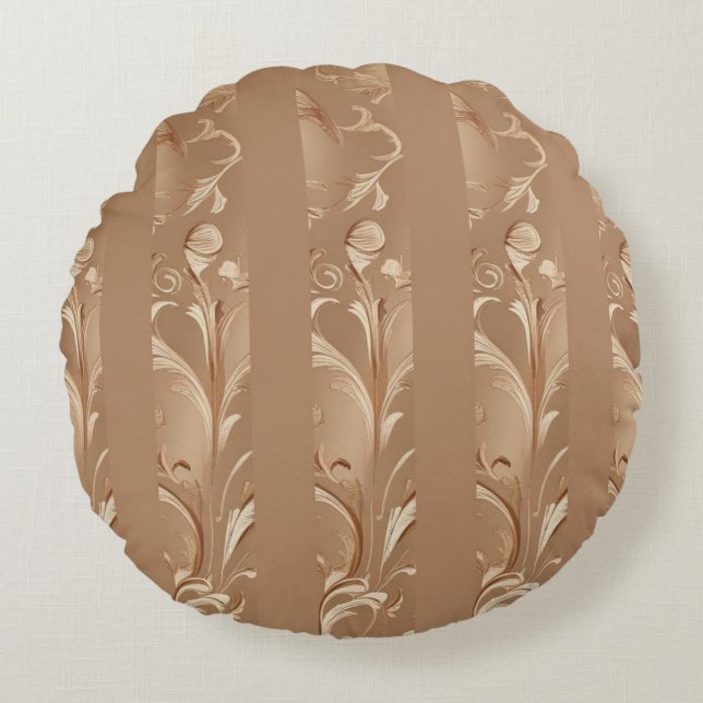 Mocha Bliss Rundes Kissen (Vorderseite)