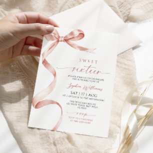 Mocha Bow Sweet 16 Anniversaire Invitation