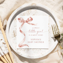 Mocha Bow Sweet Little Girl Baby Dusche