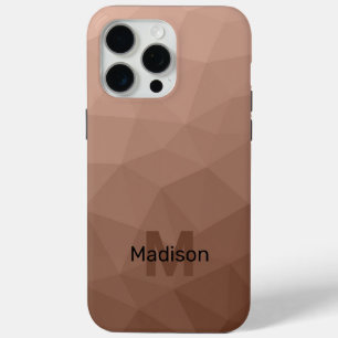 Mocha-Braun geometrisches Mesh-Muster Monogramm Case-Mate iPhone Hülle