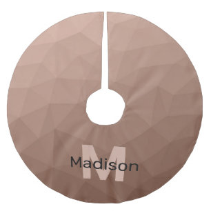 Mocha-Braun geometrisches Mesh-Muster Monogramm Polyester Weihnachtsbaumdecke