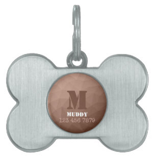 Mocha-Braun geometrisches Mesh-Muster Monogramm Tiermarke