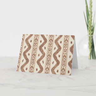 Mocha Braun Ikat auf Creme, innen leer Karte