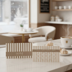 Mocha-Braune französische Streifen Bakery Loyalty  Visitenkarte