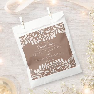 Mocha-Braune Talavera-Fliese Hochzeitsdessert-Fies Geschenktütchen