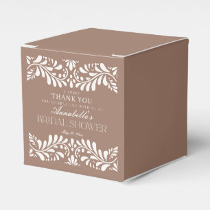 Mocha-Braune Talavera-Fliesen-Fiesta-Brautjungfern Geschenkschachtel