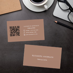 Mocha-brauner qr-Code Visitenkarte