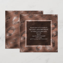 Mocha Bronze Leopard Print Party Einladung