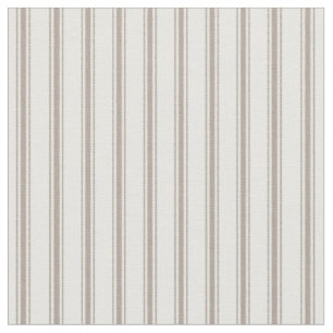 Mocha Brown and White Classic Ticking Stripes Stoff