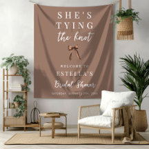 Mocha Brown Bogen Brautparty Stoff Willkommensschi