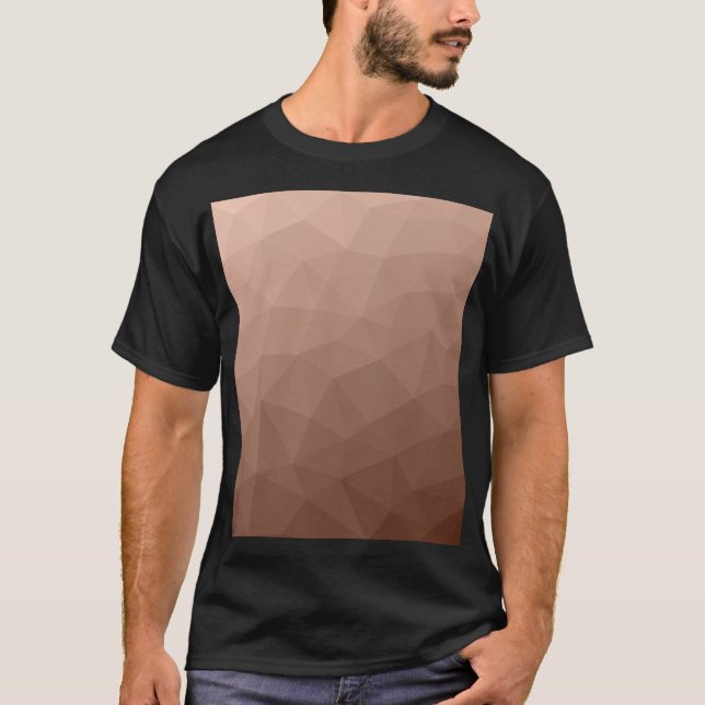 Mocha Brown geometrisch Mesh modernes Muster T-Shirt (Vorderseite)