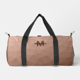 Mocha Brown geometrisches Maschenmuster Monogram Duffle Bag