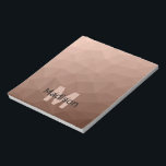 Mocha Brown geometrisches Maschenmuster Monogram Notizblock<br><div class="desc">Monogram Personalisieren Sie Ihr Notebook-Büromaterial mit Ihrem individuellen Vor- und Namen. Dreieck geometrische Masche mit dunkelbraunem Ober-Farbverlauf.</div>