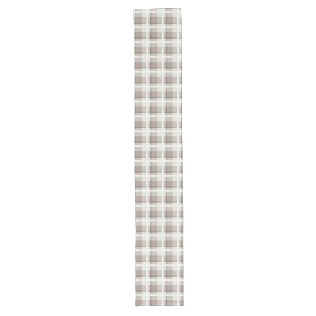 Mocha Brown Gingham buffalo plaid check  Großer Tischläufer (Vorderseite)