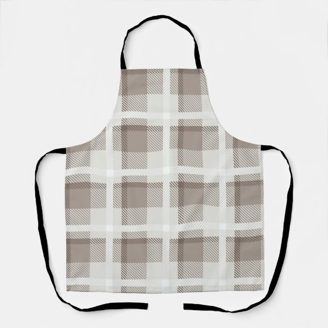 Mocha Brown Gingham buffalo plaid check  Schürze (Vorderseite)