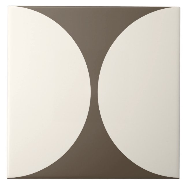 Mocha Brown Modern Geometric Semi Circle Tile Fliese (Vorderseite)