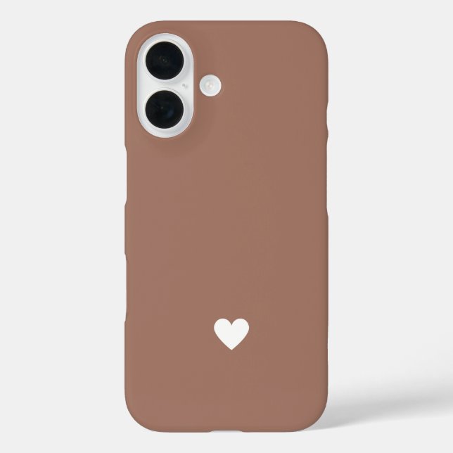 Mocha Brown Modern Liebe Chic iPhone 16 Hülle (Rückseite)