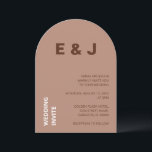 Mocha Brown Modern Wedding Einladung<br><div class="desc">Diese schöne moderne Hochzeitseinladung mit weißer und zweifarbiger Mocha braun. (Es gibt eine dunkle Schokoladenmoscha braun und auch einen leichteren Milchton von Mocha Brown). Die Einladung ist leicht zu personalisieren online vor der Bestellung.</div>