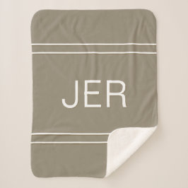 Mocha Brown - Moderne Mit Monogramm Individuelle I Sherpadecke