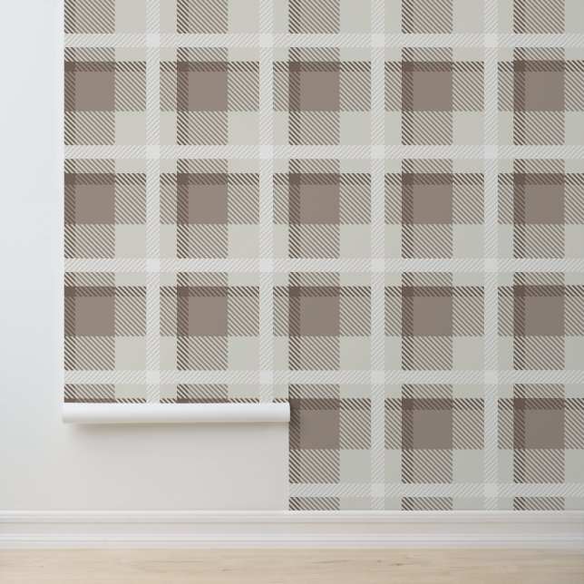 Mocha Brown Moroccan buffalo plaid check  Tapete (Anwendung)