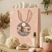 Mocha Brown Script Logo Photo Lashes Thank You 