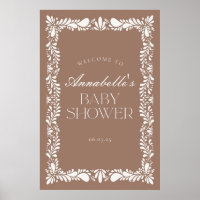 Mocha Brown Talavera Fiesta Baby Dusche Willkommen
